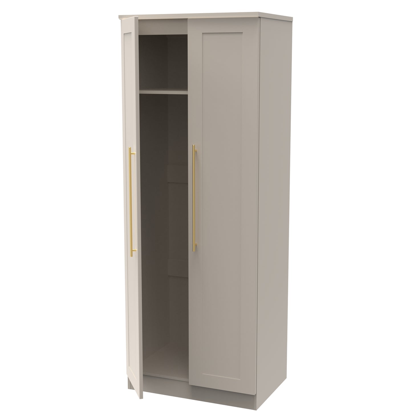 Haworth Tall Wardrobe Off-White 2 Doors 1 Shelf 196cm