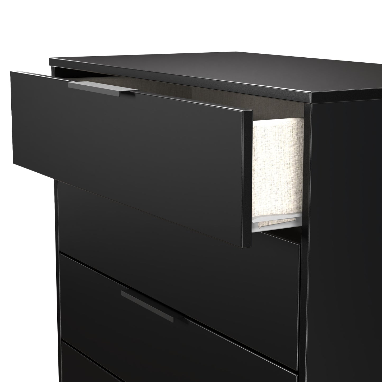 Hong Kong B Chest of Drawers Black 4 Drawers 93cm