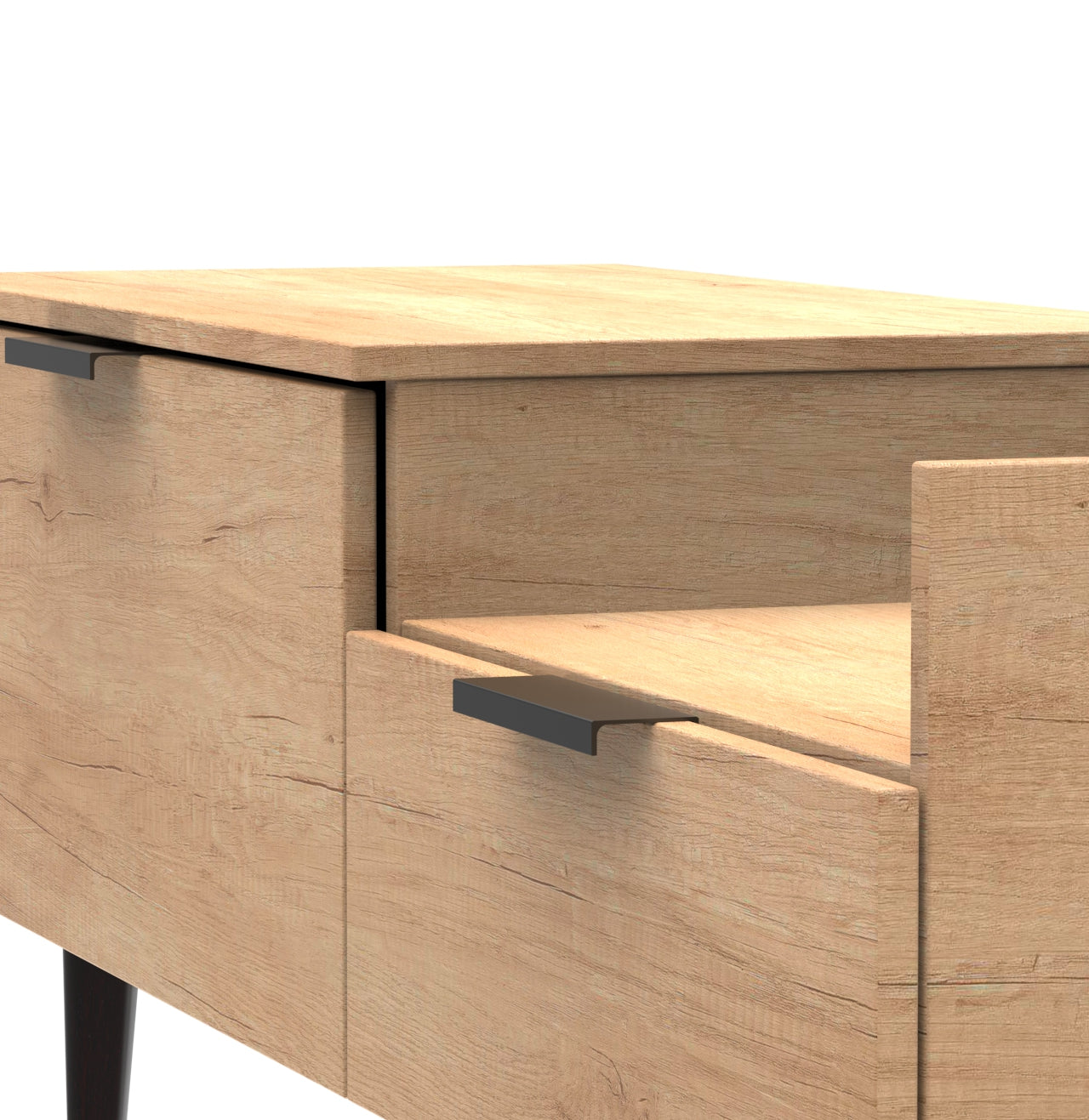 Hong Kong B TV Unit Dark Oak 1 Shelf 2 Drawers 128cm