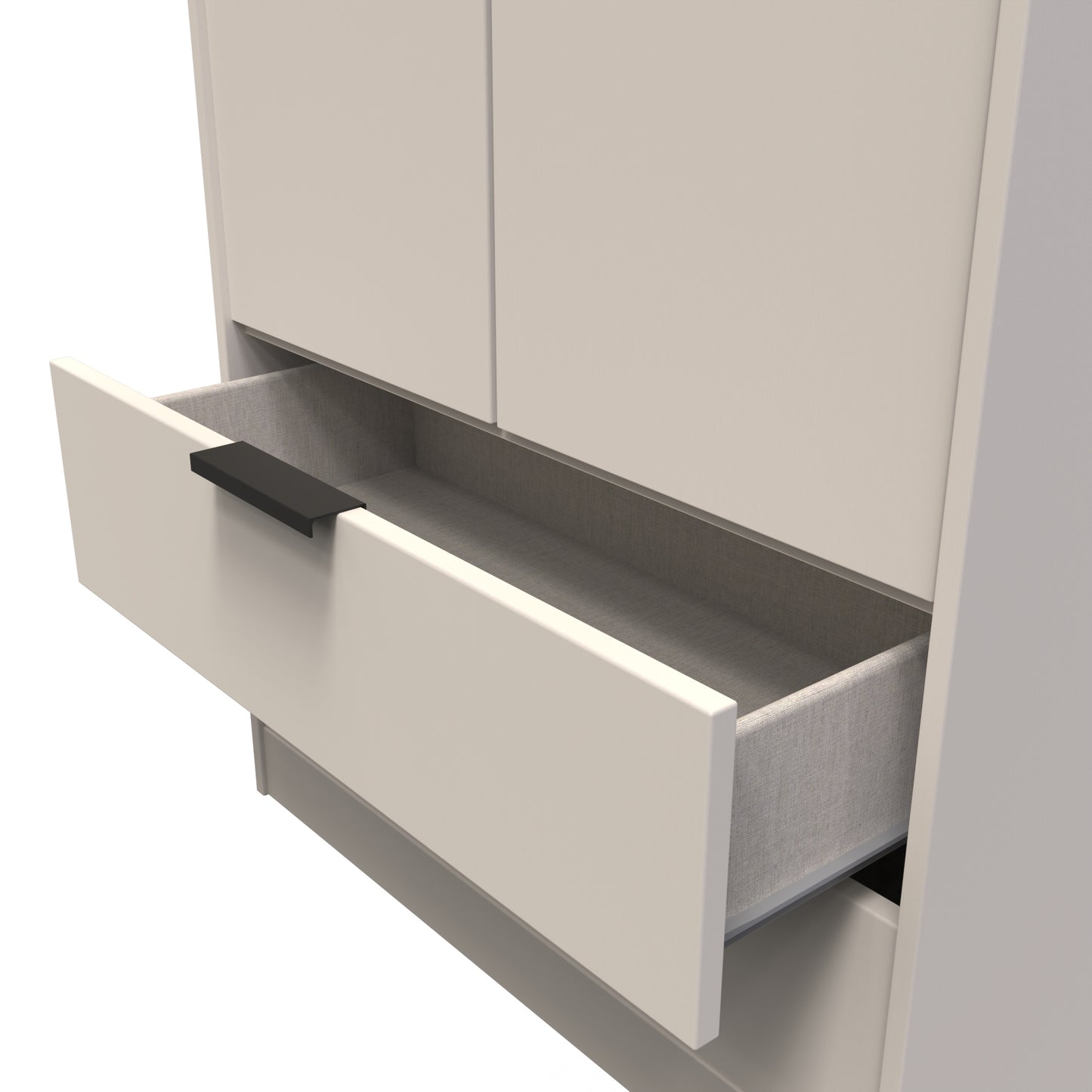 Hong Kong C Tall Wardrobe Off-White 2 Doors 2 Drawers 197cm