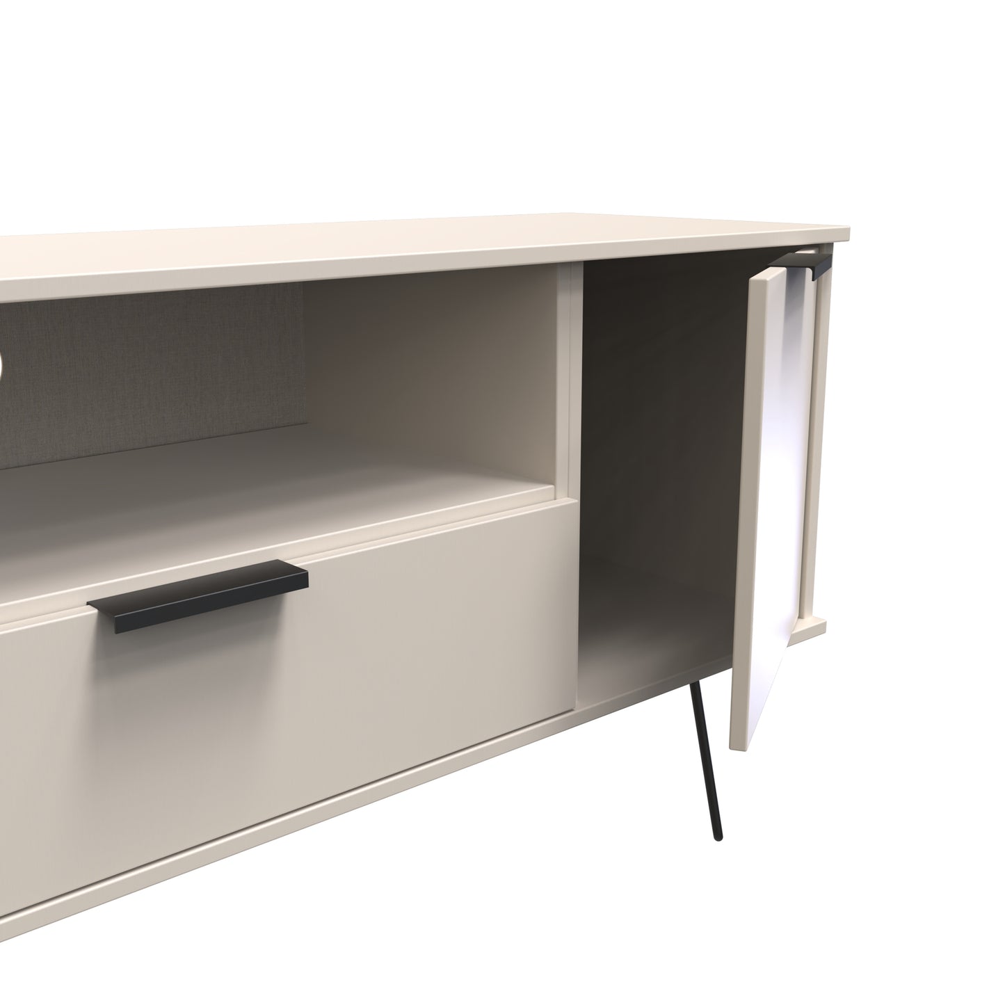 Hong Kong C TV Unit Off-White 1 Shelf 1 Drawer 2 Doors 144cm