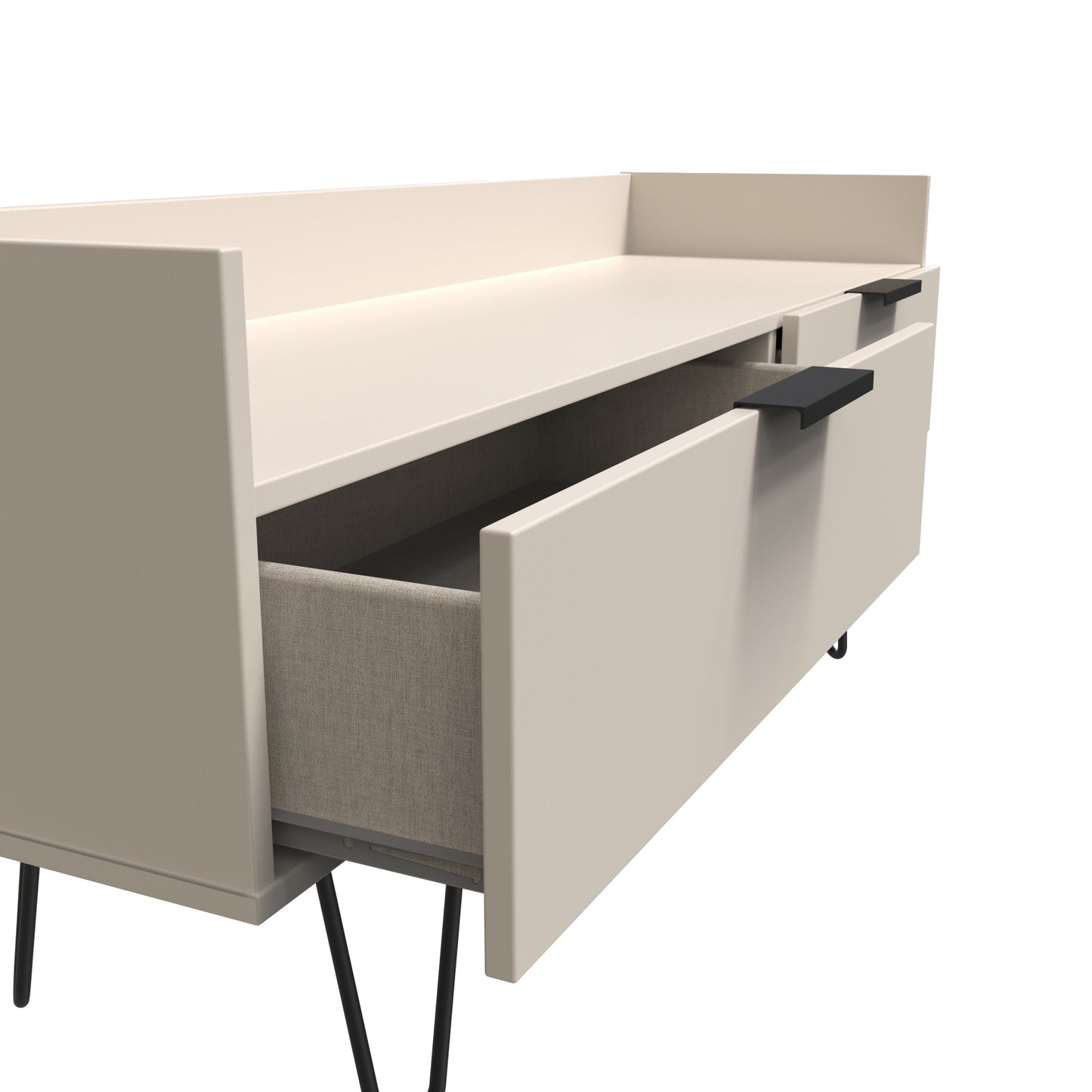 Hong Kong C TV Unit Off-White 2 Drawers 128cm