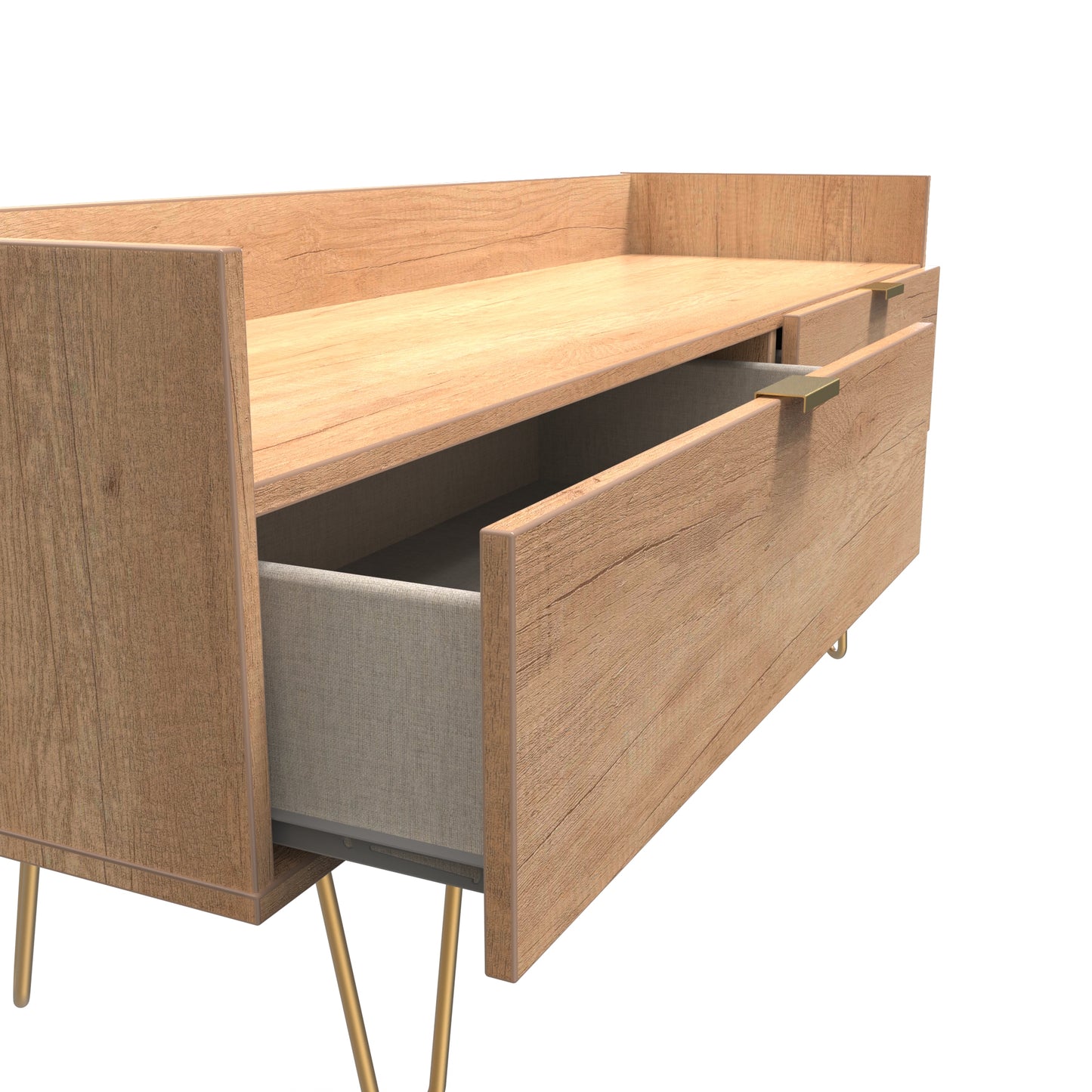 Hong Kong F TV Unit Dark Oak 2 Drawers 39cm