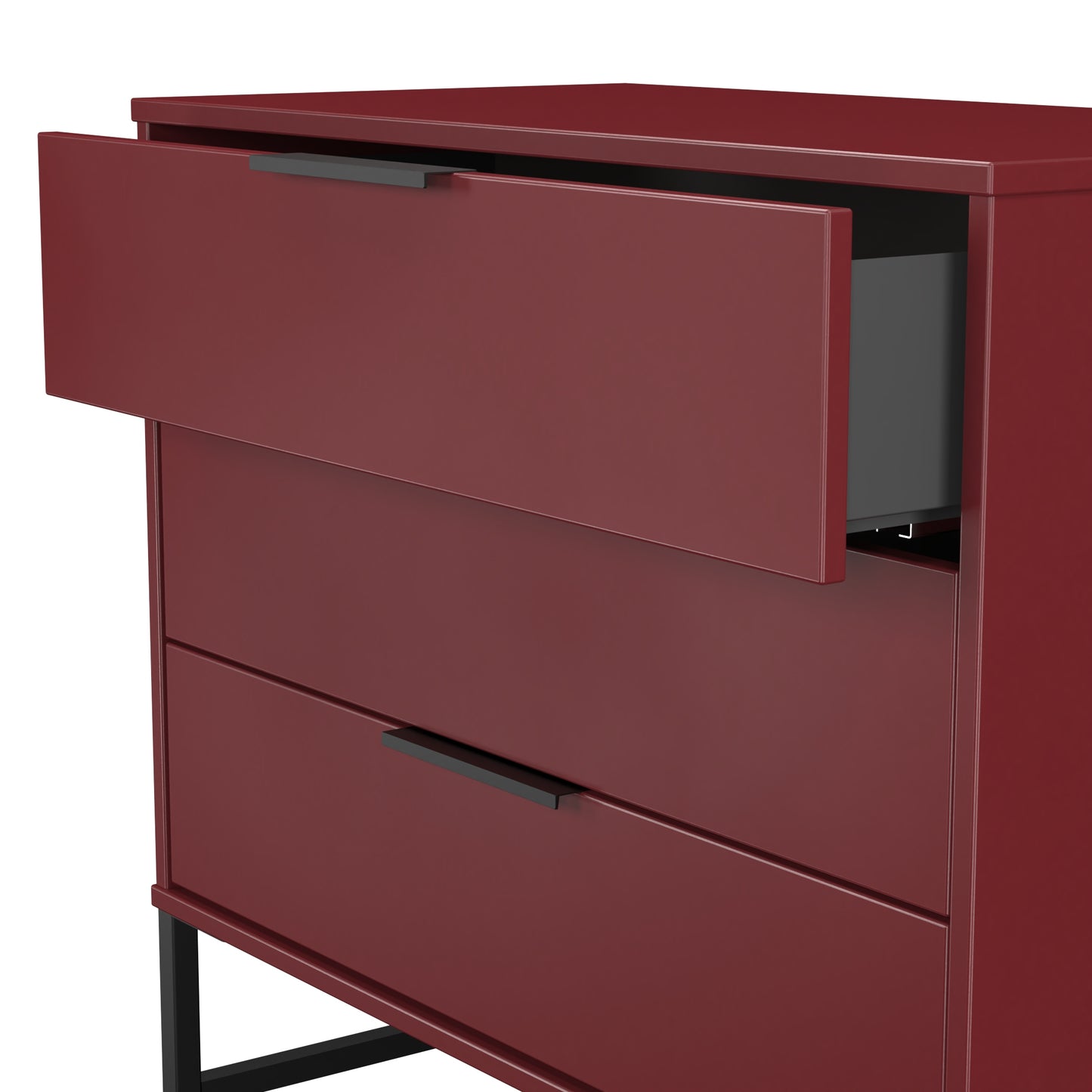 Hong Kong G Chest of Drawers Red 3 Drawers 77cm