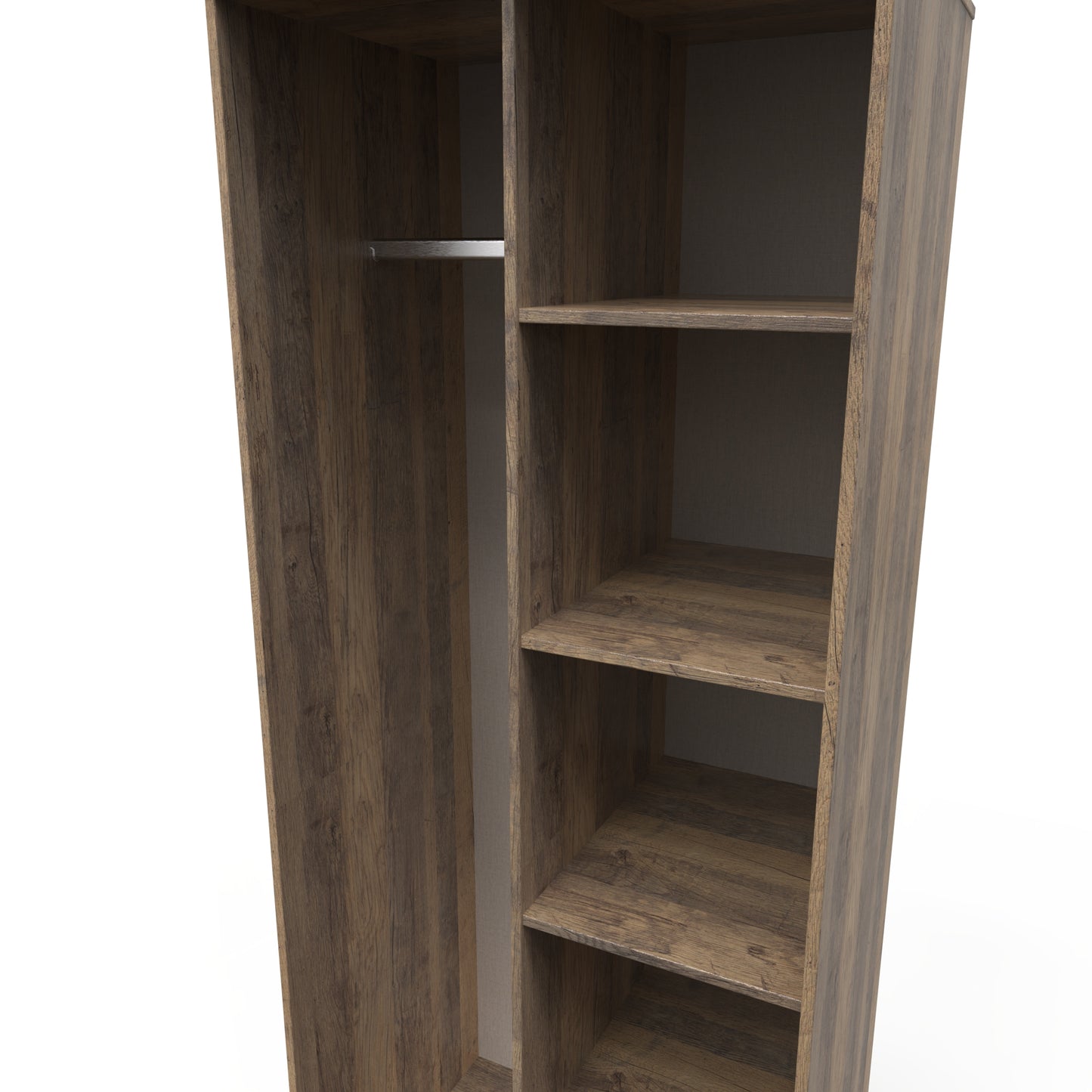 Hong Kong G Tall Wardrobe Oak 5 Shelves 197cm
