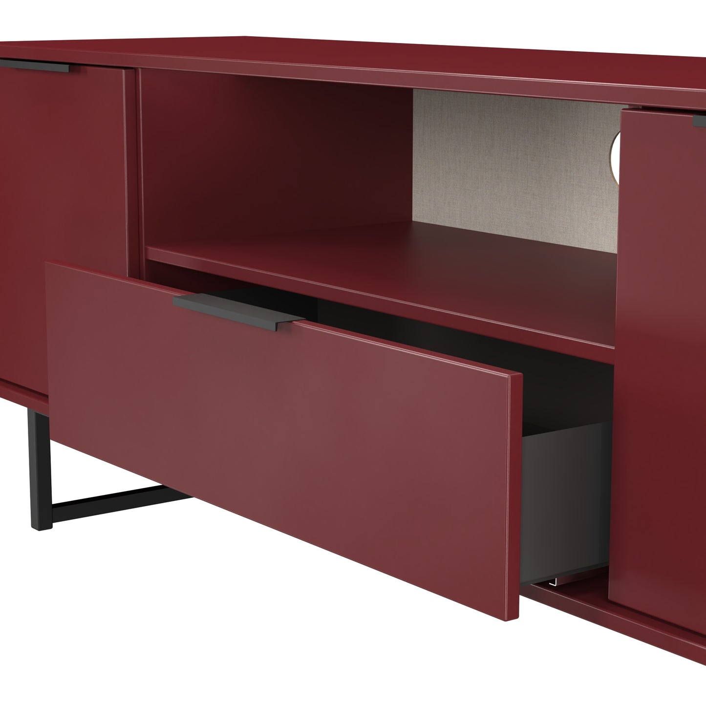 Hong Kong G TV Unit Red 1 Shelf 1 Drawer 2 Doors 144cm