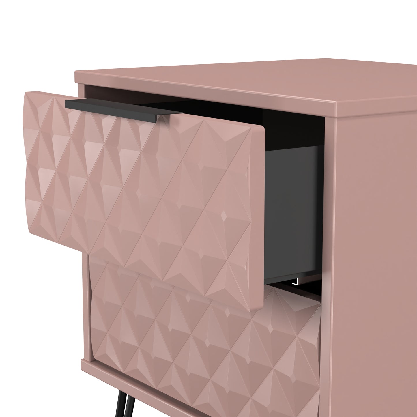 Harlequin Bedside Table Pink 2 Drawers 60cm