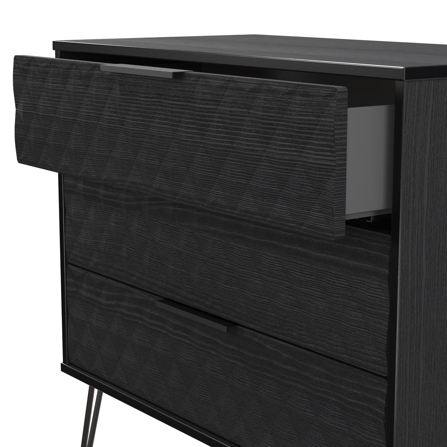 Harlequin Chest of Drawers Black 3 Drawers 77cm
