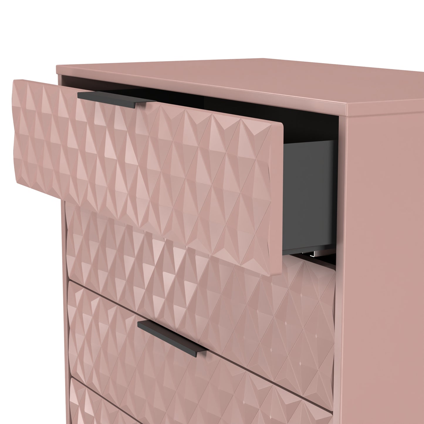 Harlequin Tall Chest of Drawers Pink 5 Drawers 109cm