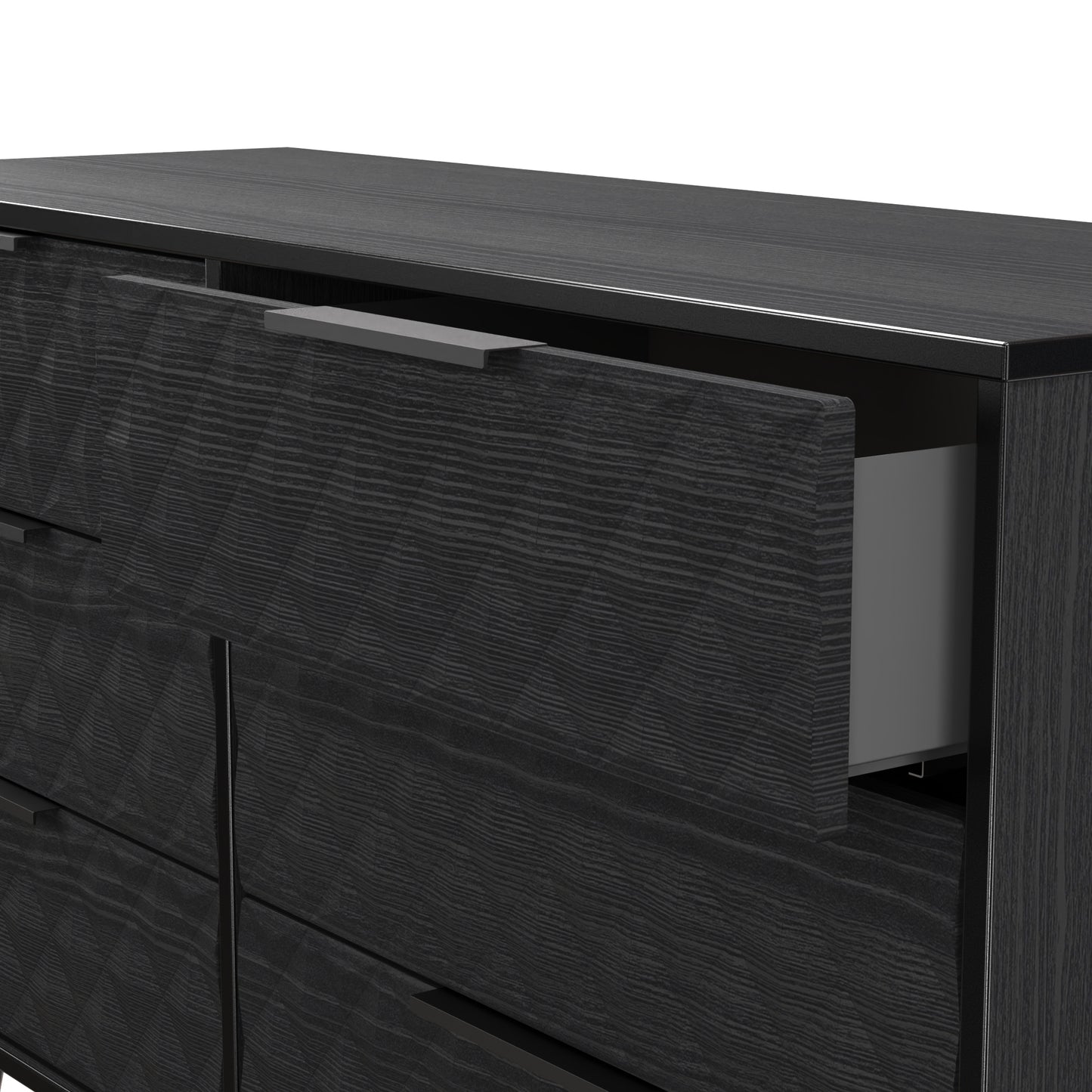 Harlequin Large Chest of Drawers Black 6 Drawers 115cm