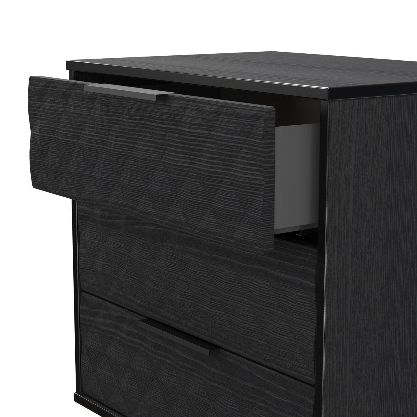 Harlequin Chest of Drawers Black 3 Drawers 76cm
