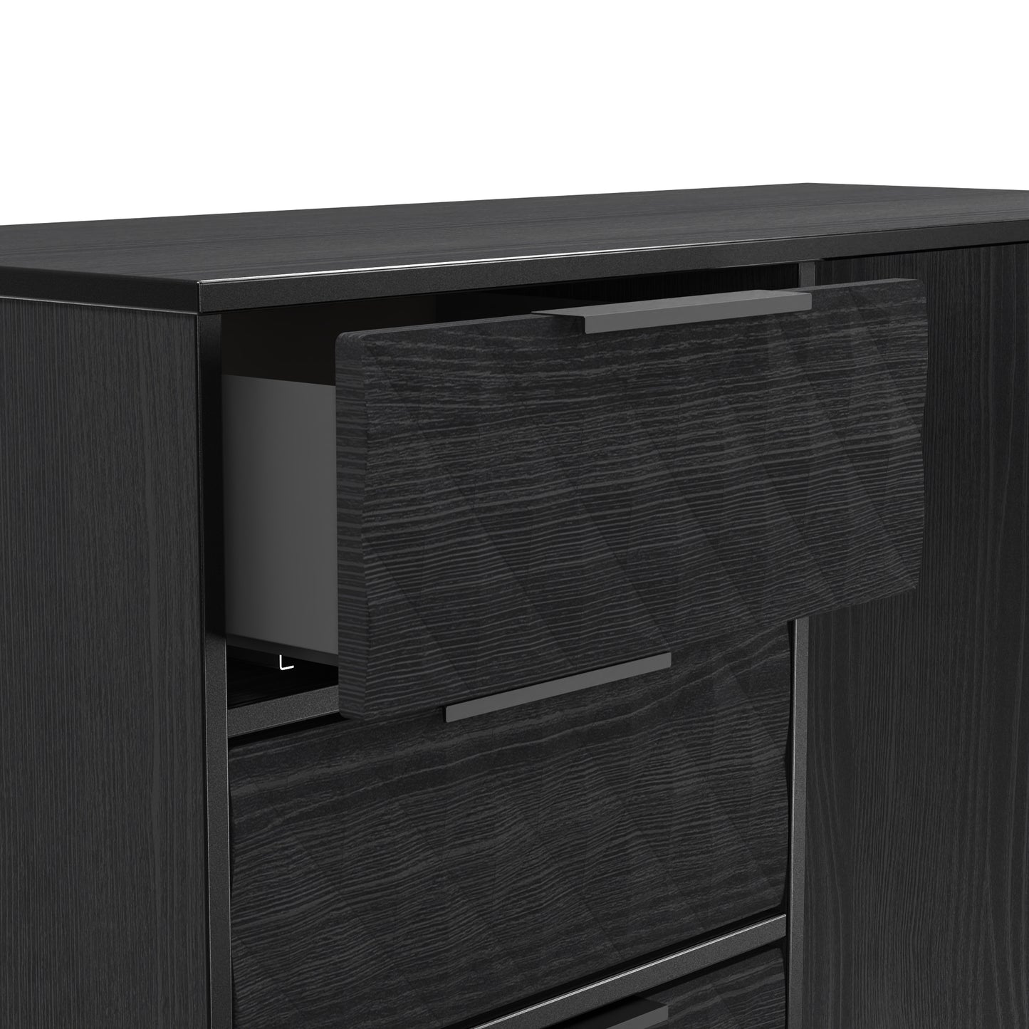 Harlequin Desk Black 4 Drawers 97cm