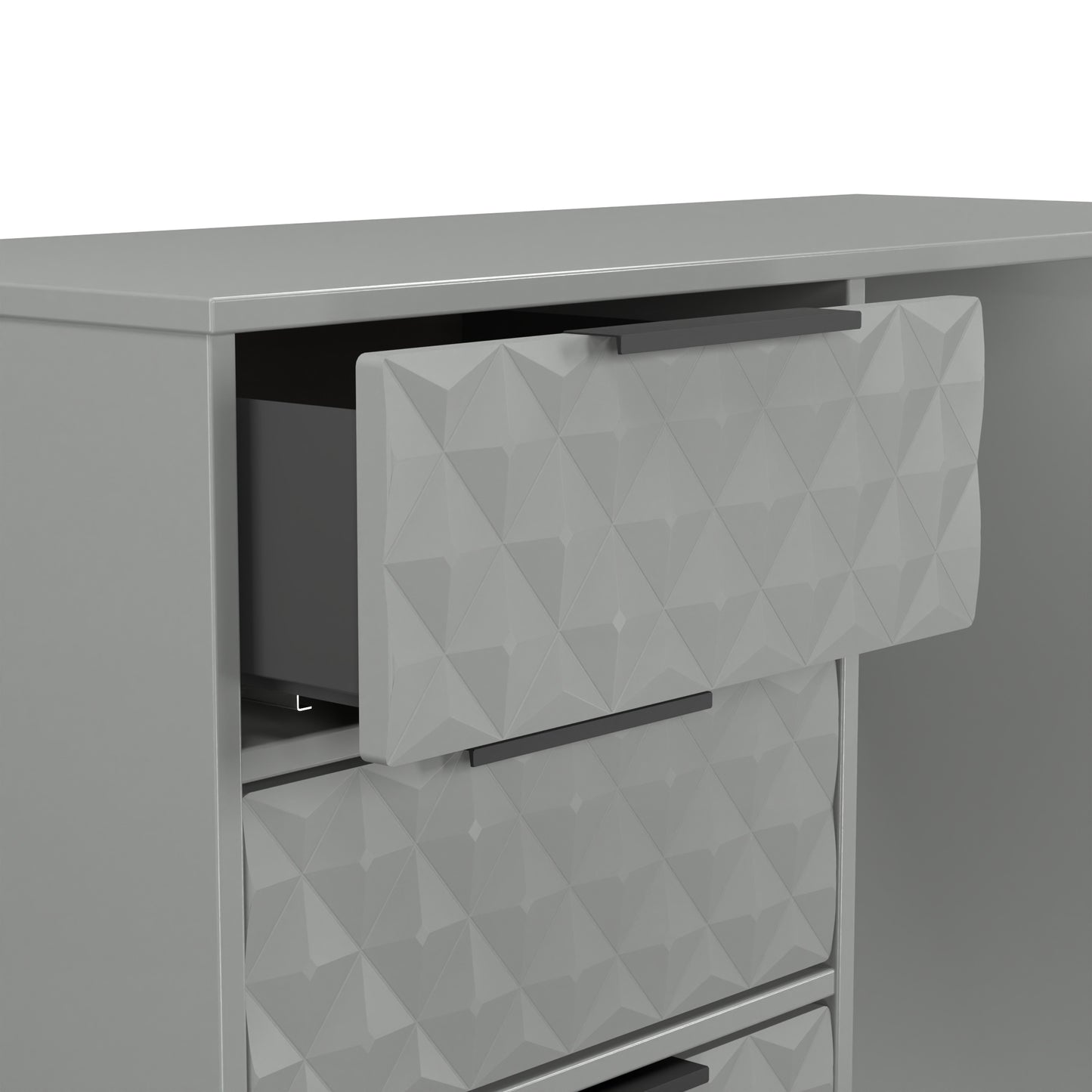 Harlequin Desk Grey 4 Drawers 97cm