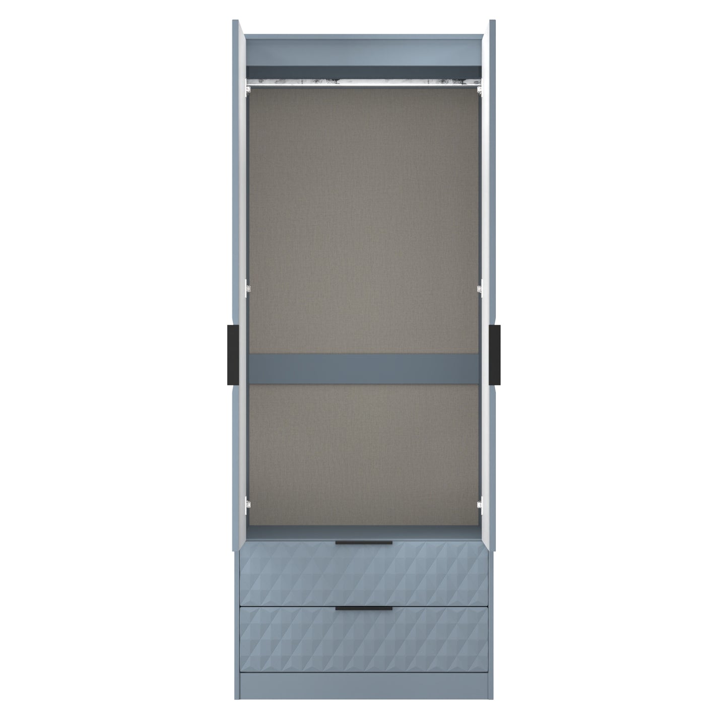 Harlequin Tall Wardrobe Light Blue 2 Drawers 197cm