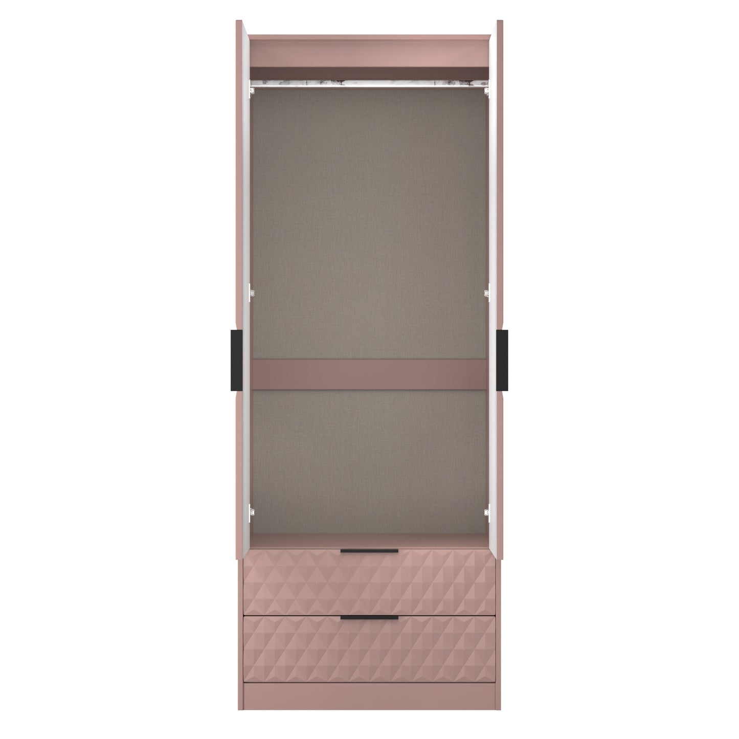 Harlequin Tall Wardrobe Pink 2 Drawers 197cm