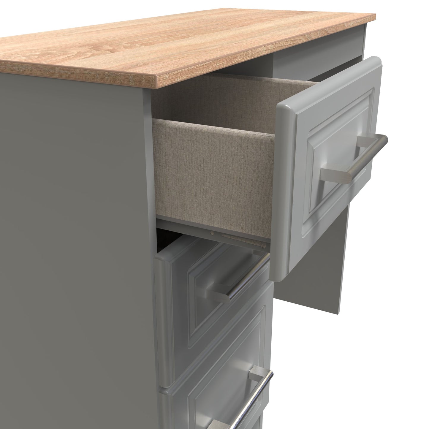 Kent Desk Grey & Oak 3 Drawers 90cm
