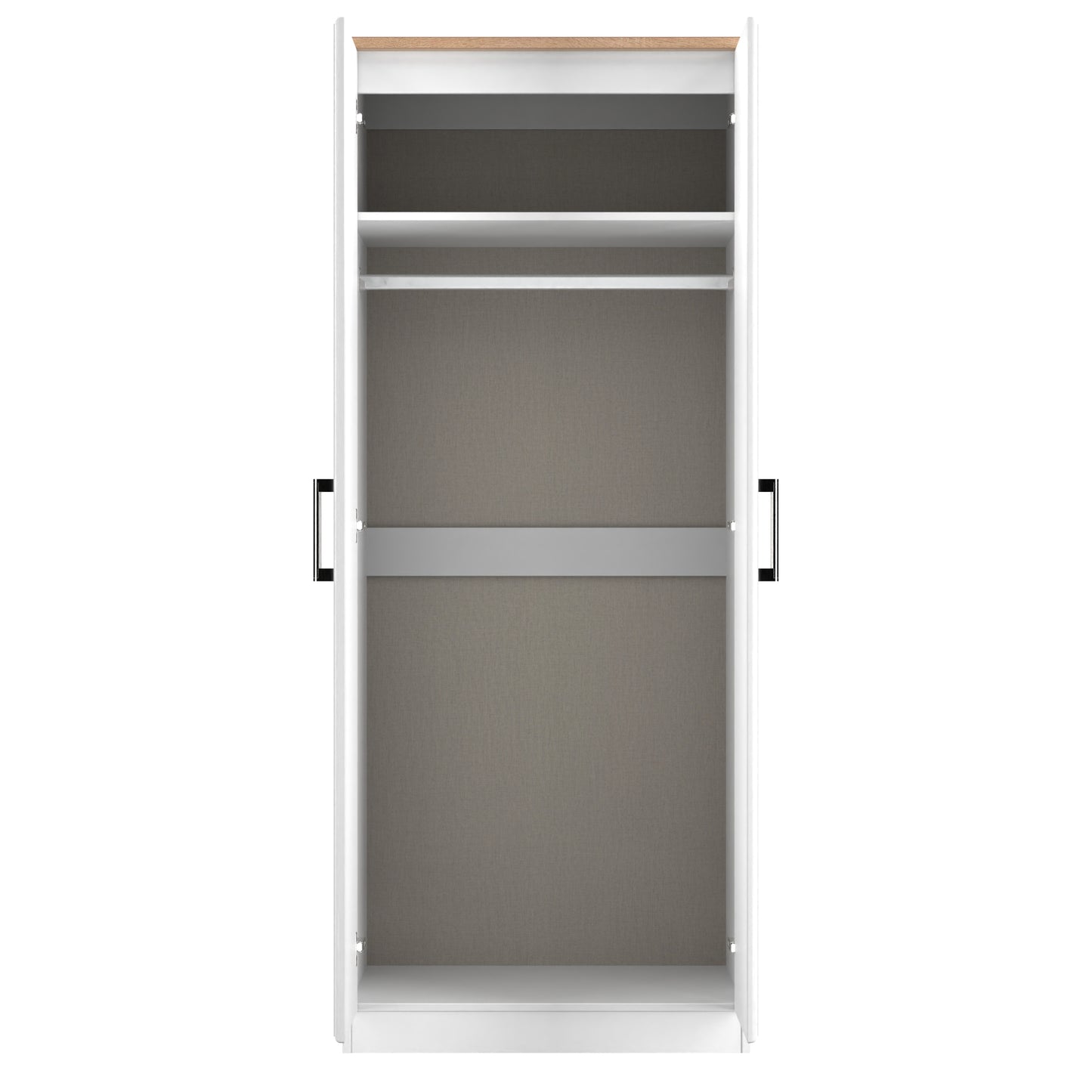 Kent Tall Wardrobe White & Oak 2 Doors 1 Shelf 182cm