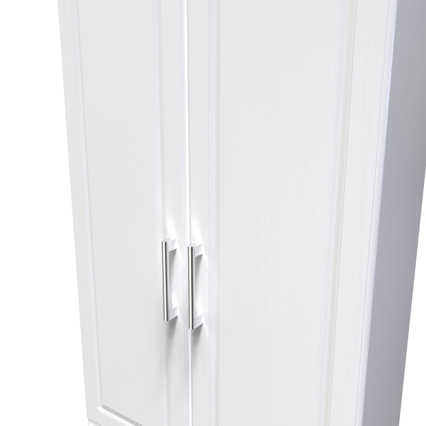 Kent Tall Wardrobe White & Oak 2 Doors 2 Drawers 182cm