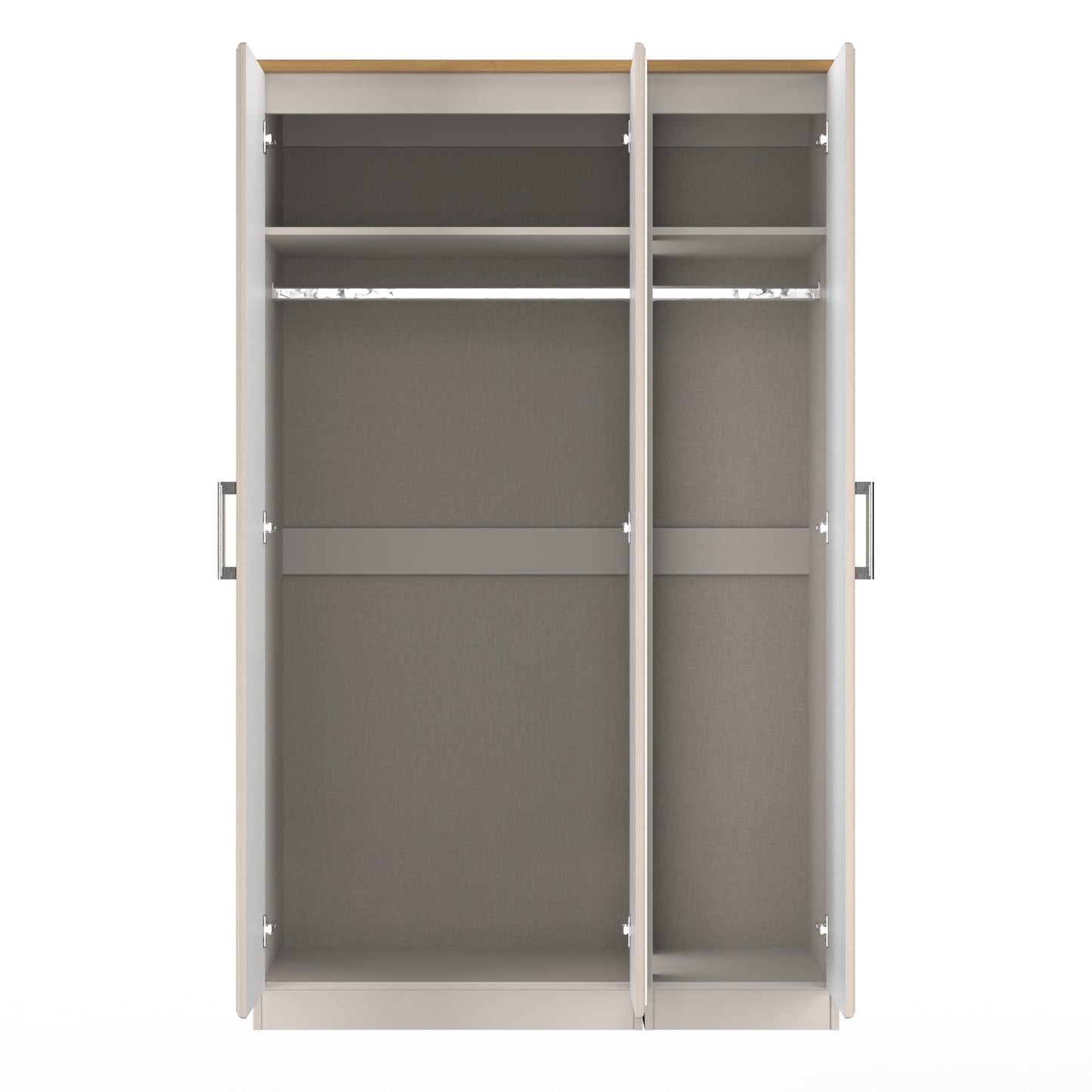 Kent Tall Mirror Wardrobe Off-White 1 Shelf 182cm