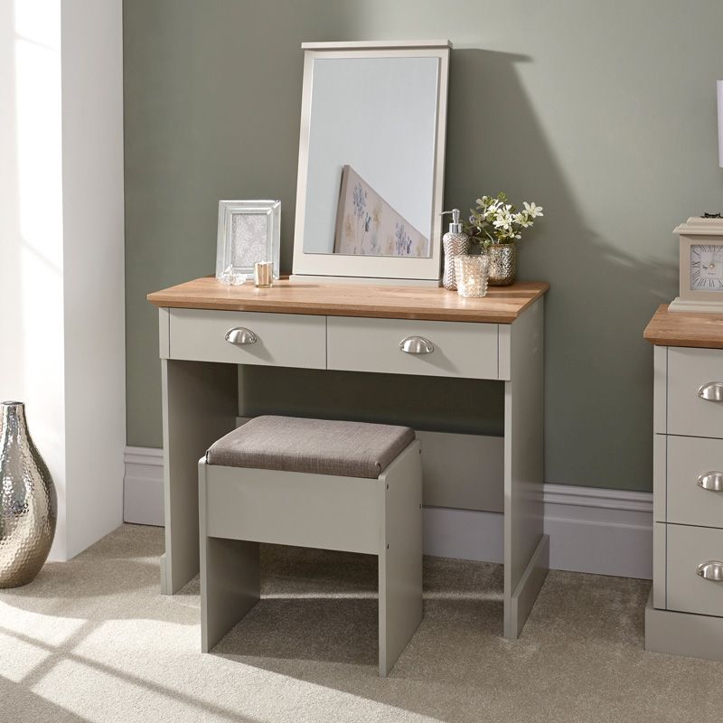 grey dressing table with drawers Langdale Grey Dressing Table Set