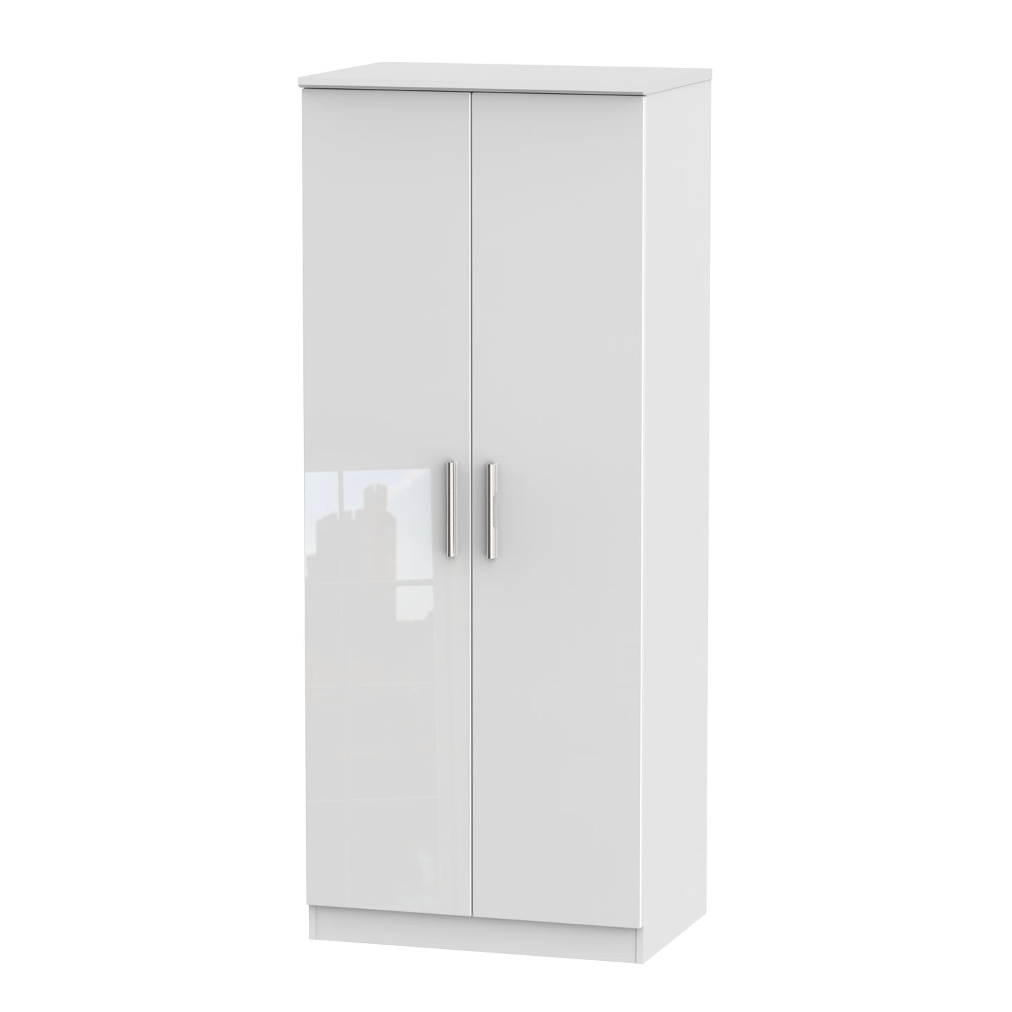 Knightsbridge Tall Wardrobe White 2 Doors 1 Shelf 182cm
