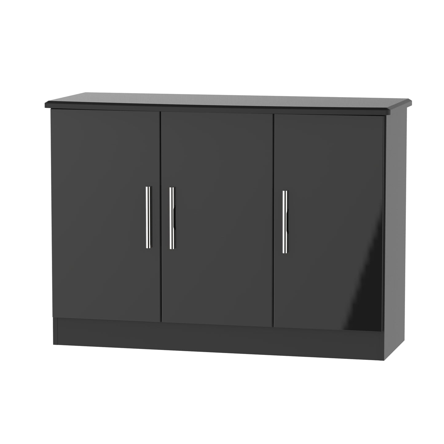 Knightsbridge Large Sideboard Black 3 Doors 112cm
