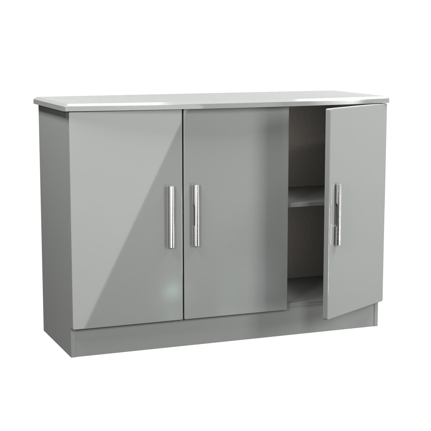 Knightsbridge Large Sideboard Grey 3 Doors 112cm