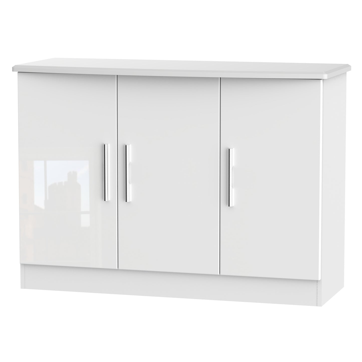Knightsbridge Large Sideboard White 3 Doors 112cm
