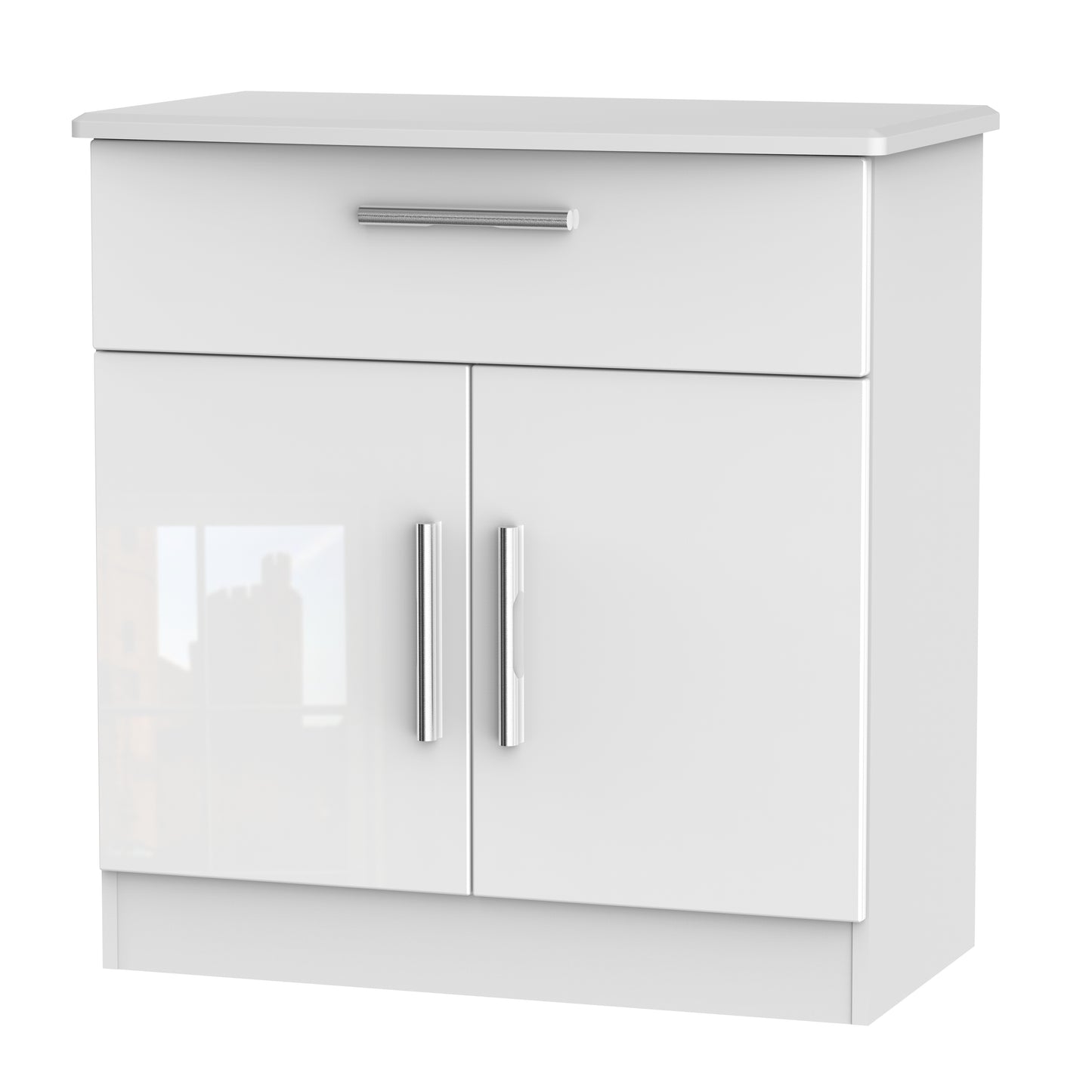 Knightsbridge Sideboard White 2 Doors 1 Drawer 79cm