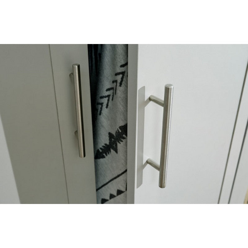 Lancaster Tall Wardrobe Grey 3 Doors 1 Shelf 2 Drawers