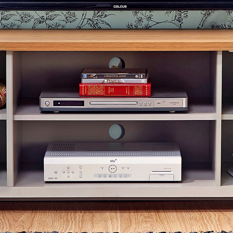 Lancaster TV Unit Grey 2 Shelves 2 Doors