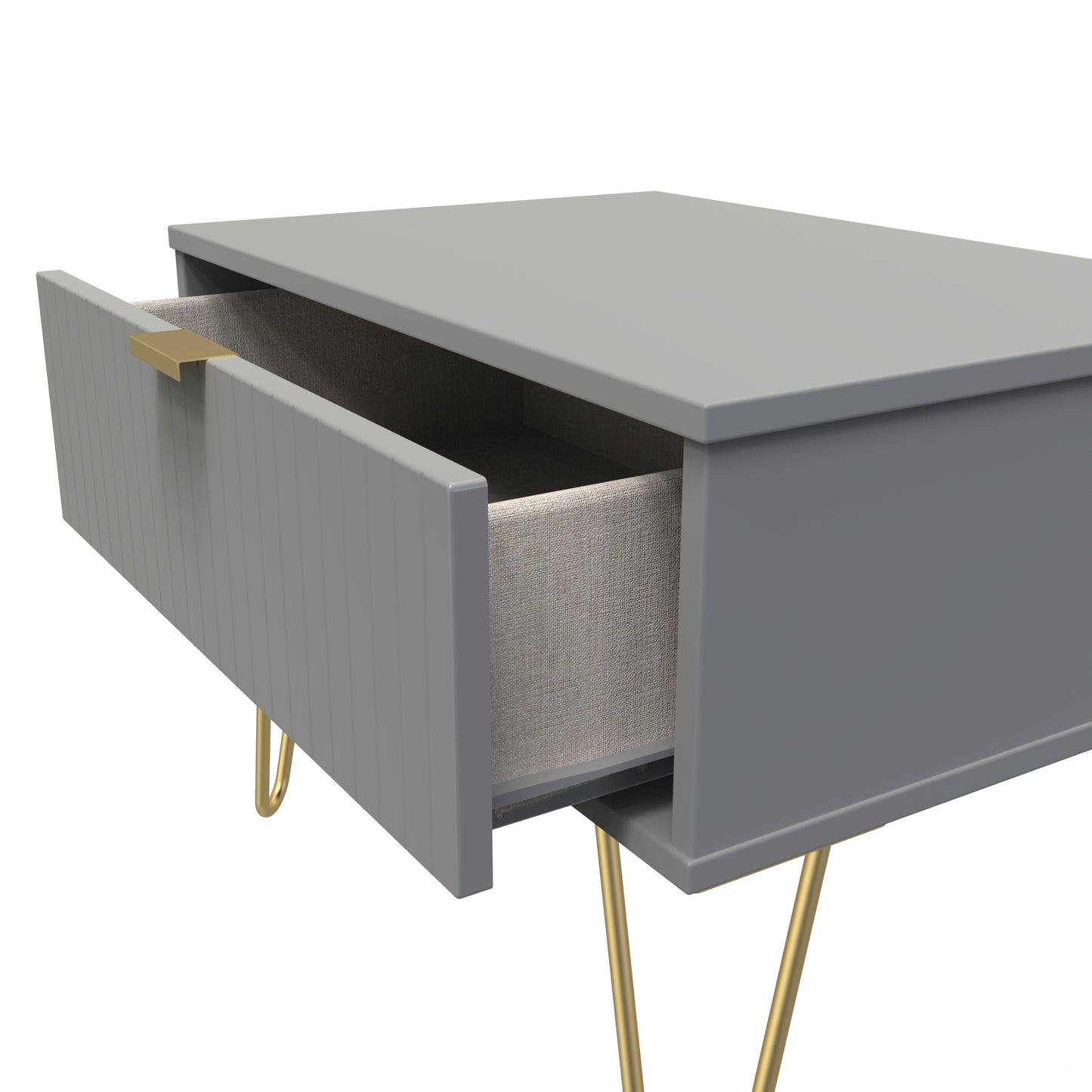 Linear Side Table Grey 1 Drawer 58cm