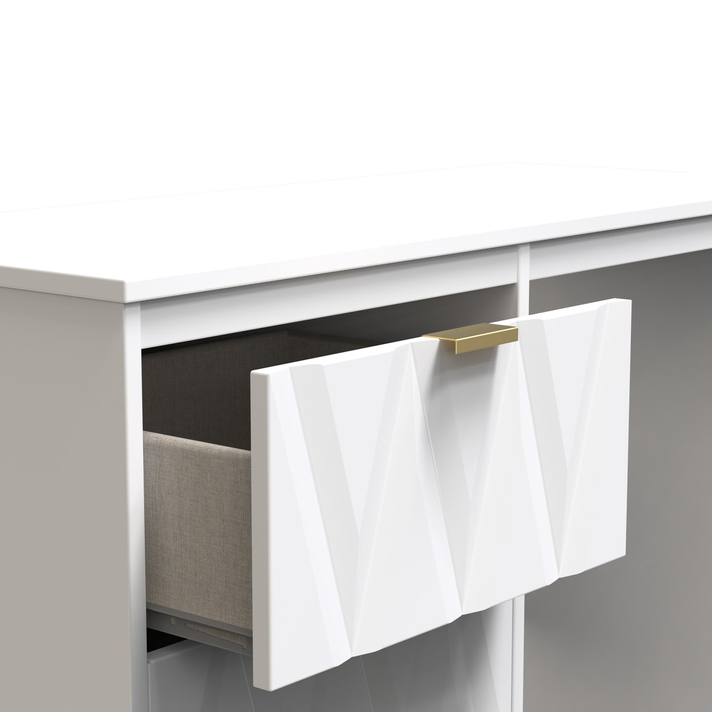 Las Vegas F Desk White 3 Drawers 97cm