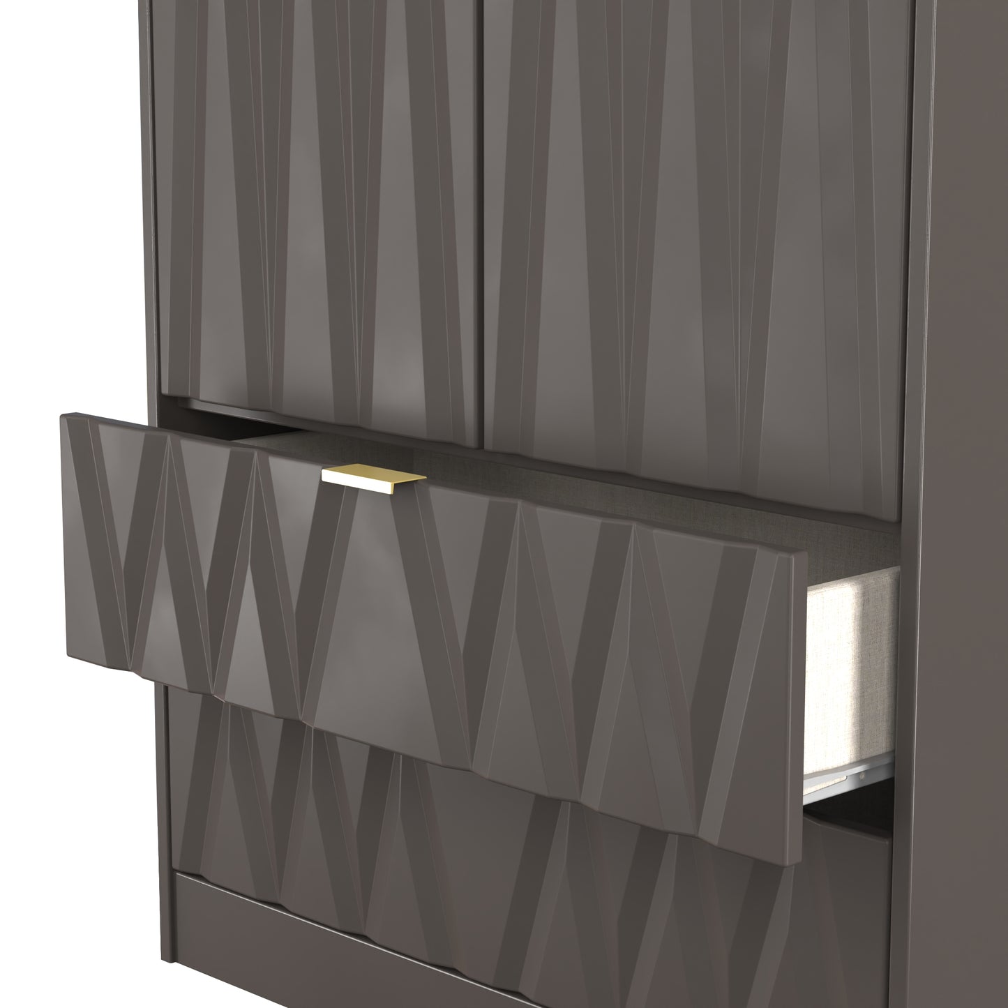 Las Vegas F Tall Wardrobe Dark Grey 2 Doors 2 Drawers 198cm