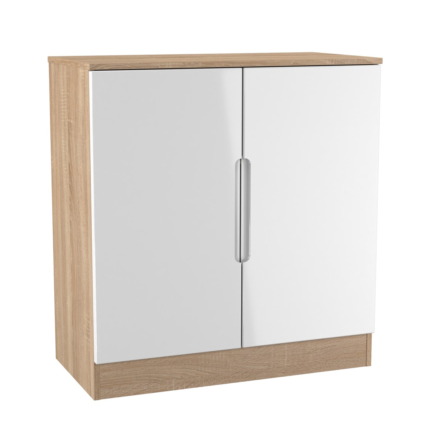 Milan Cabinet White & Oak 2 Doors 79cm