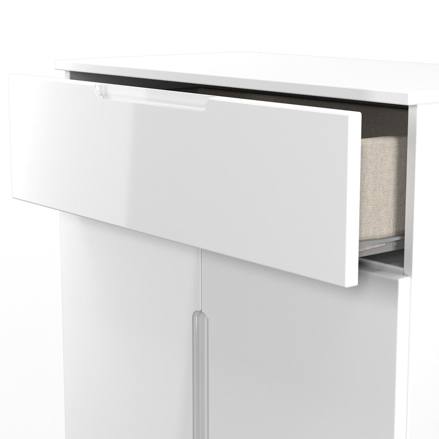Milan Sideboard White 2 Doors 1 Drawer 79cm