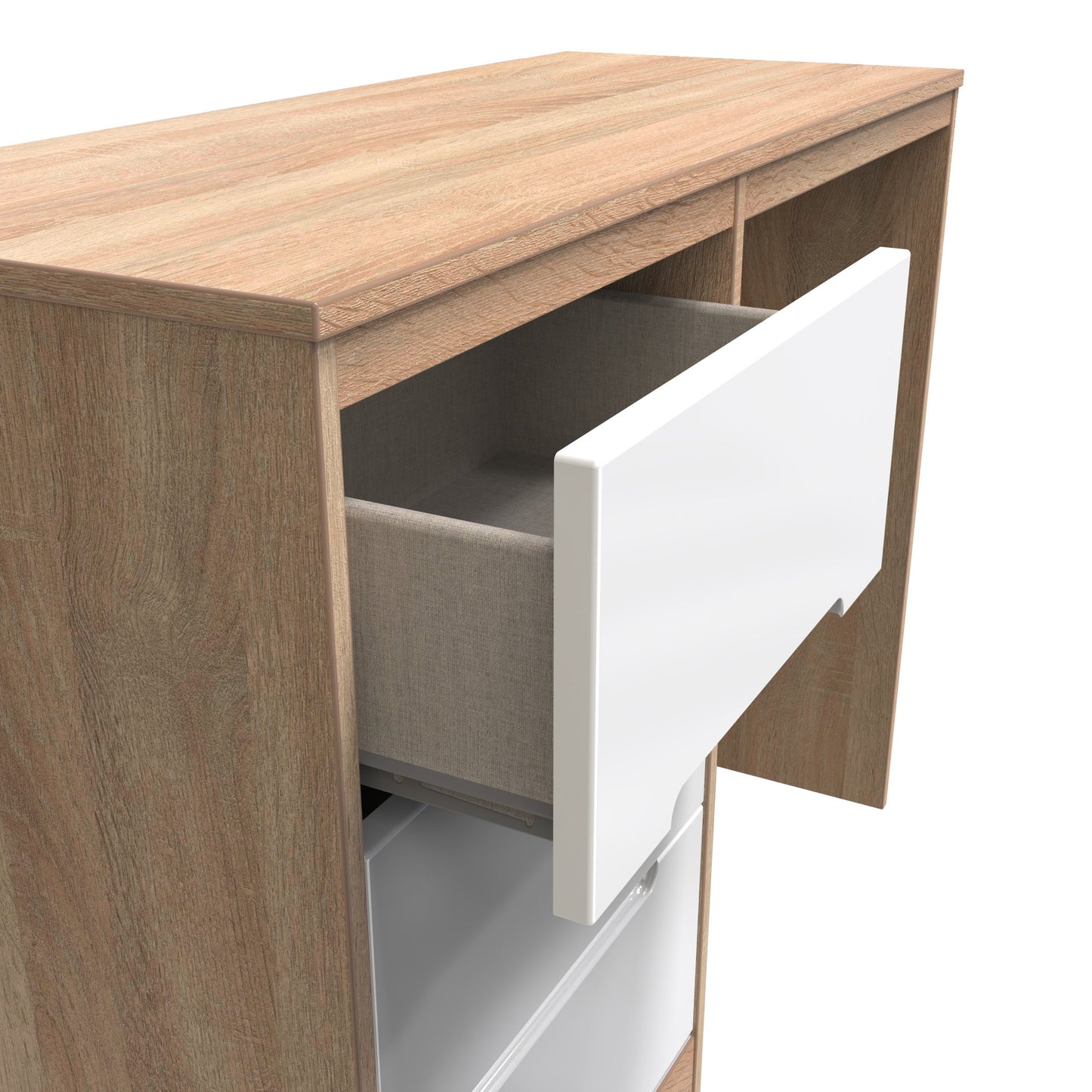 Monaco Desk White & Oak 3 Drawers 97cm