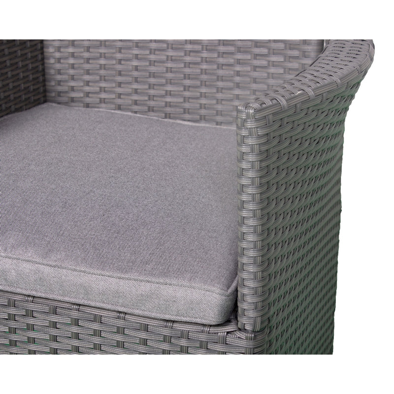 Nevada Rattan Garden Patio Dining Set by Royalcraft - 6 Seat Grey Cushions
