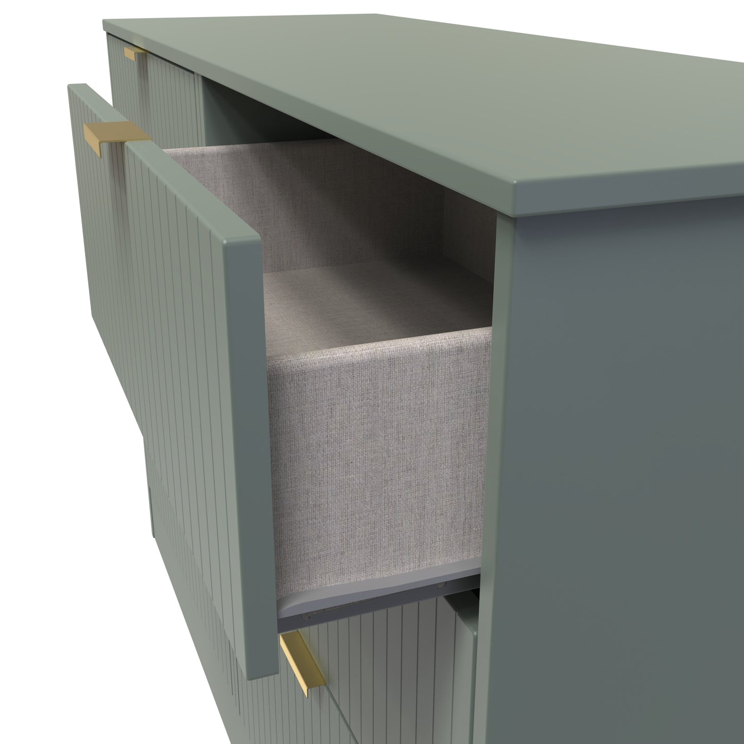 Nashville F Large Chest of Drawers Green 6 Drawers 115cm