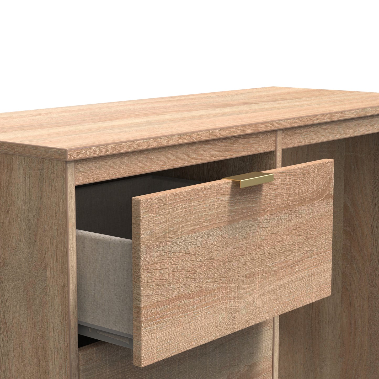 Nashville F Desk Light Oak 3 Drawers 97cm