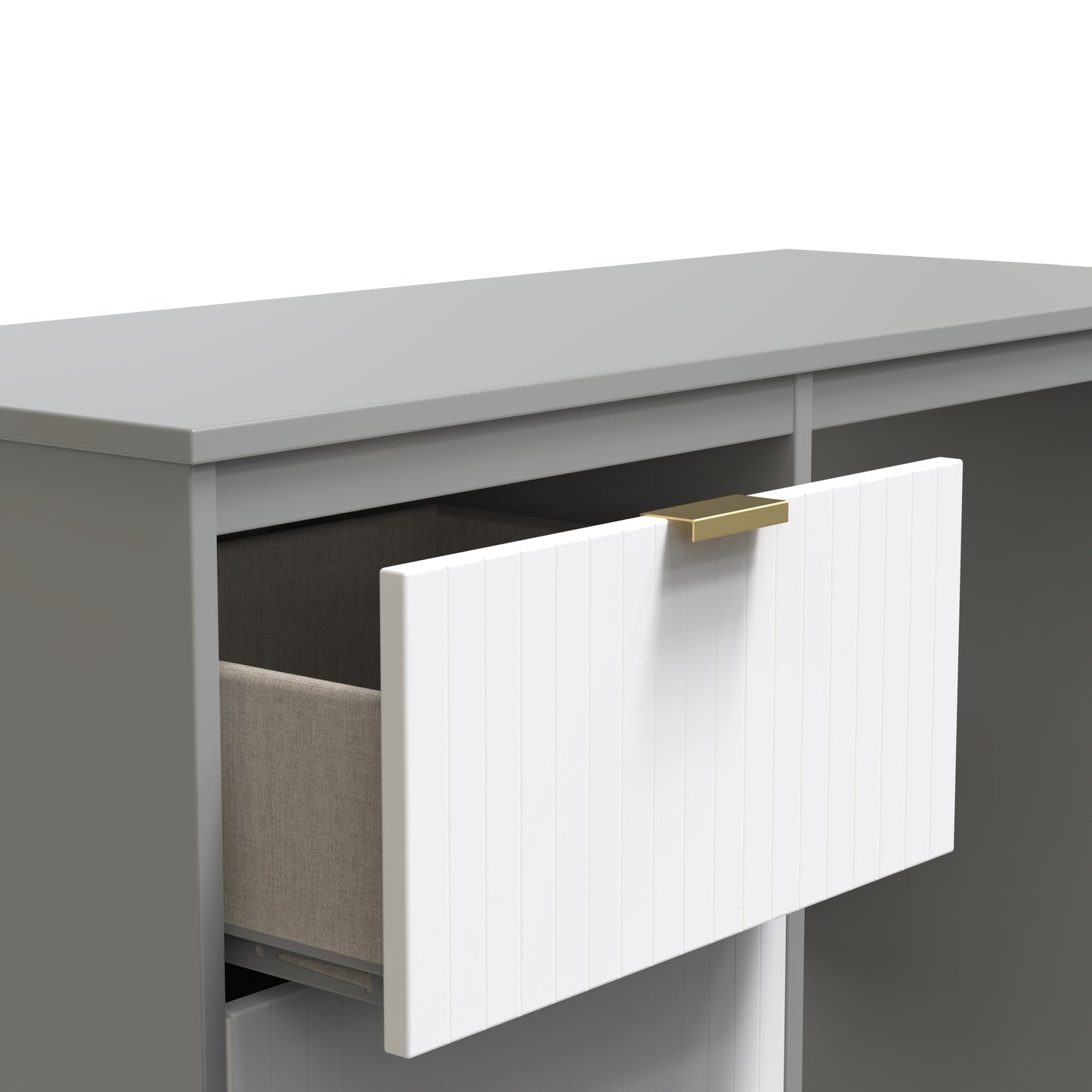 Nashville F Desk White & Grey 3 Drawers 97cm