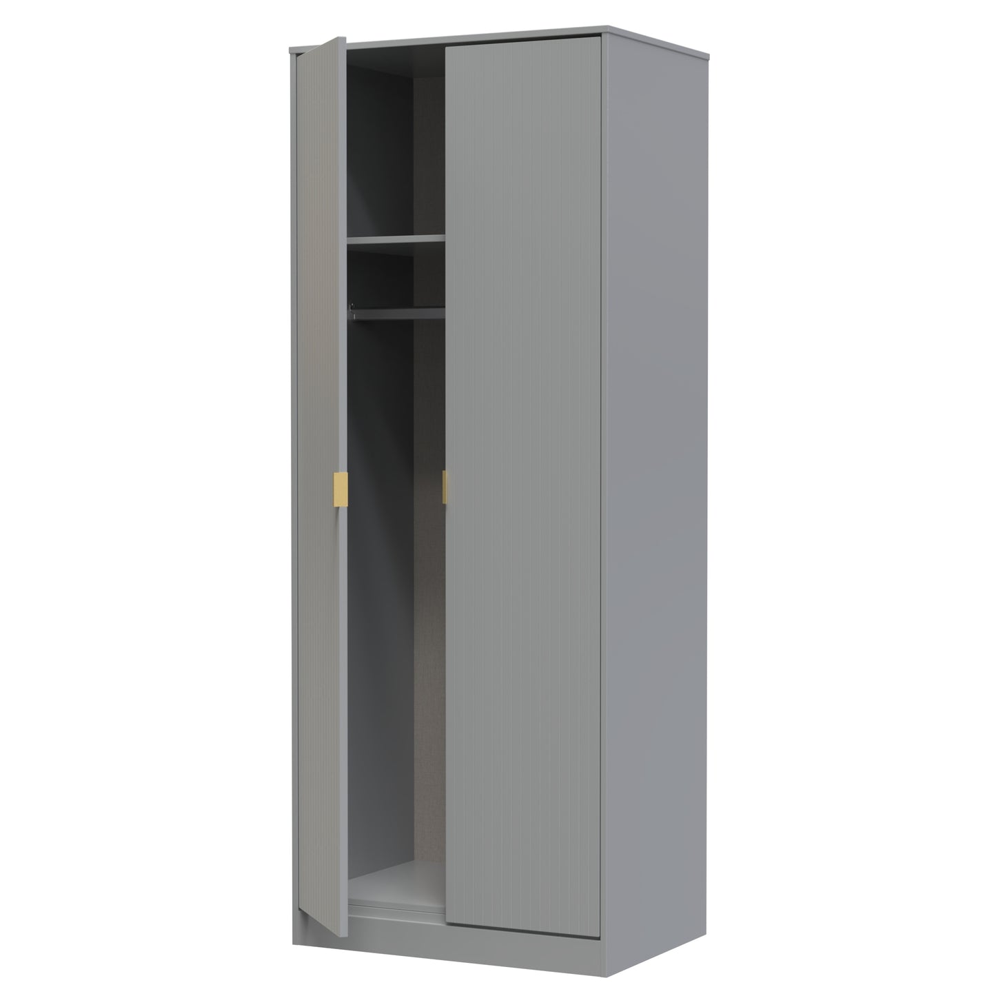 Nashville F Tall Wardrobe Grey 2 Doors 1 Shelf 77cm