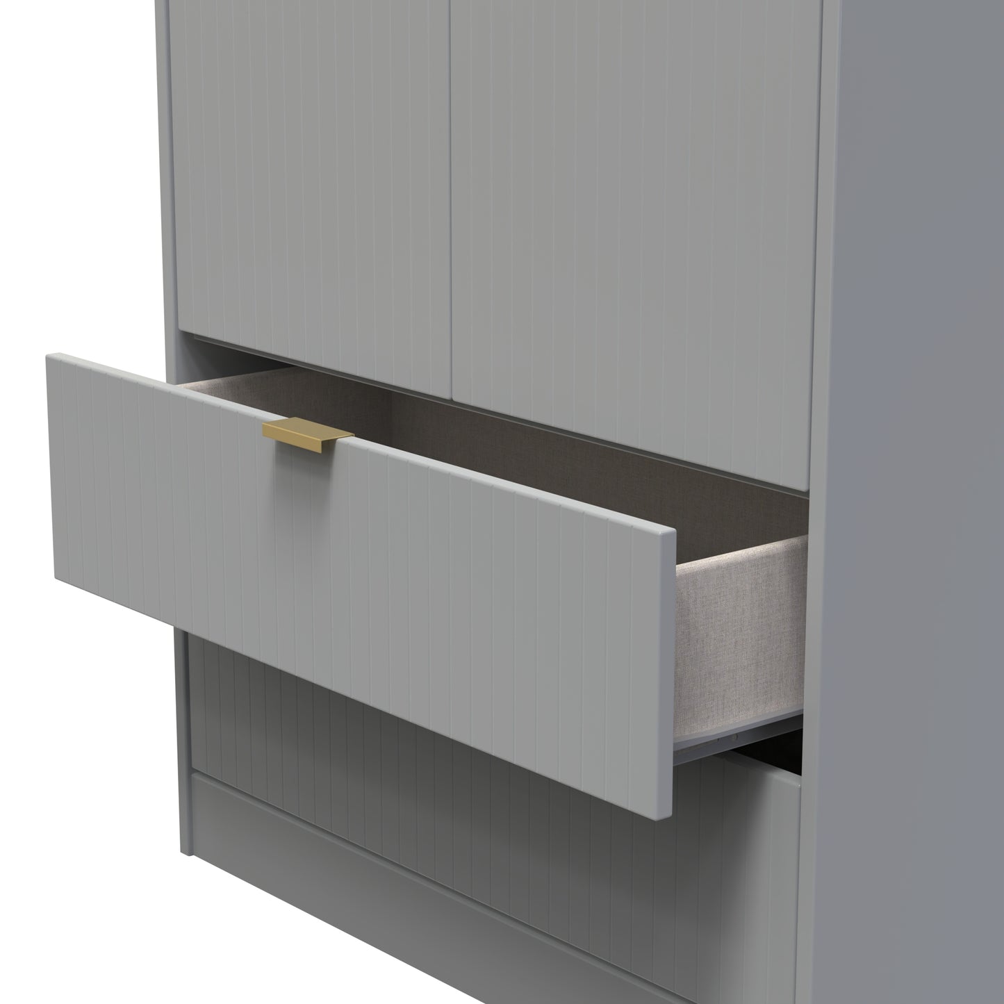 Nashville F Tall Wardrobe Grey 2 Doors 2 Drawers 77cm