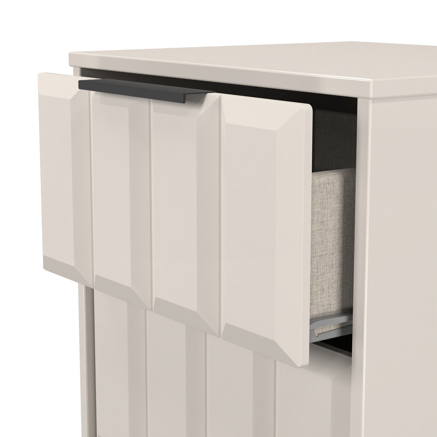 New York C Bedside Table Off-white 3 Drawers 45cm