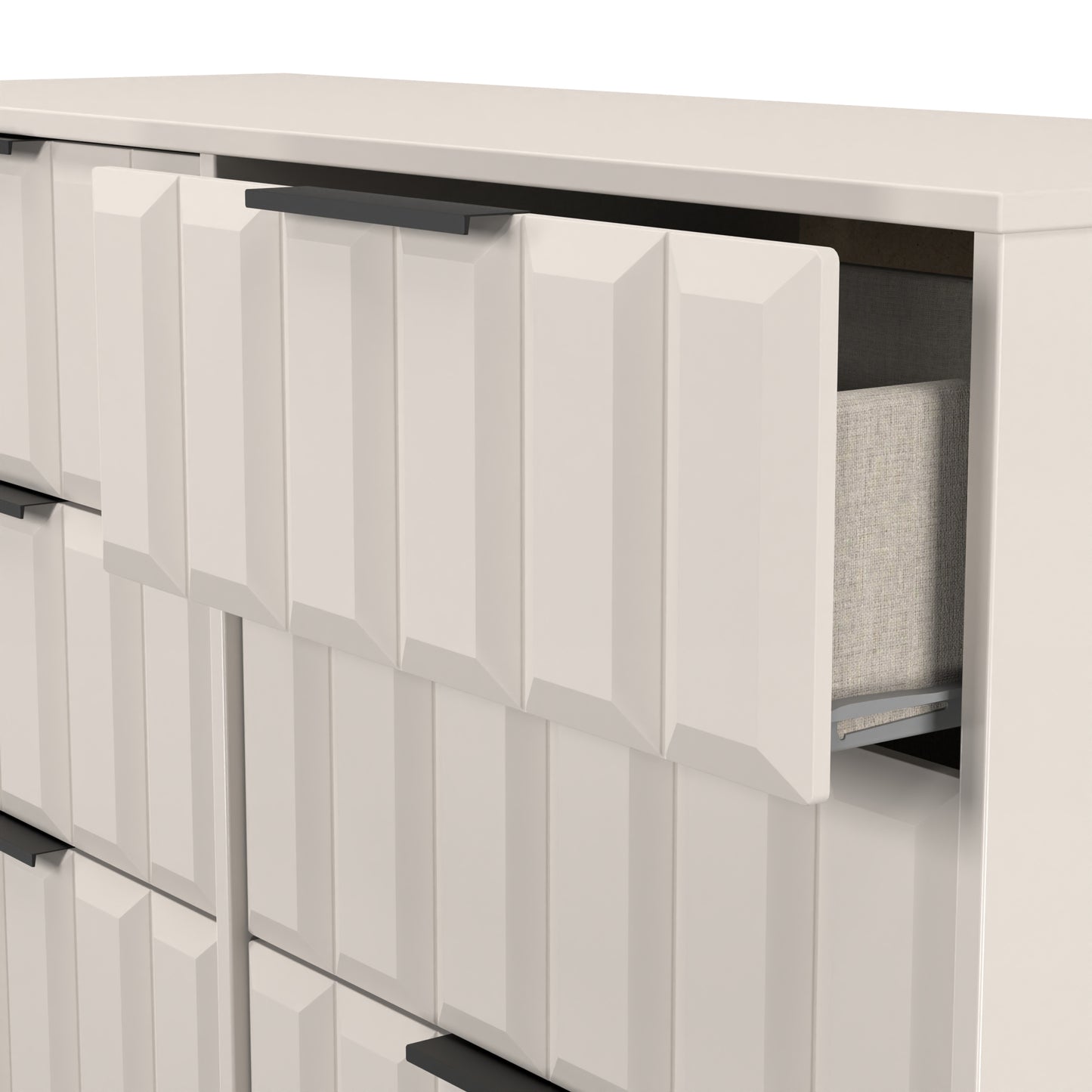 New York C Large Chest of Drawers Off-white 6 Drawers 115cm