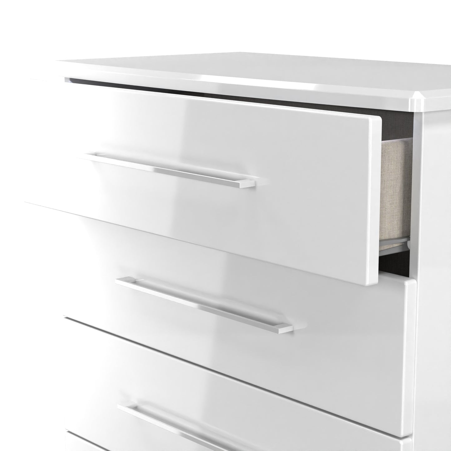 Paris Tall Chest of Drawers White 5 Drawers 77cm