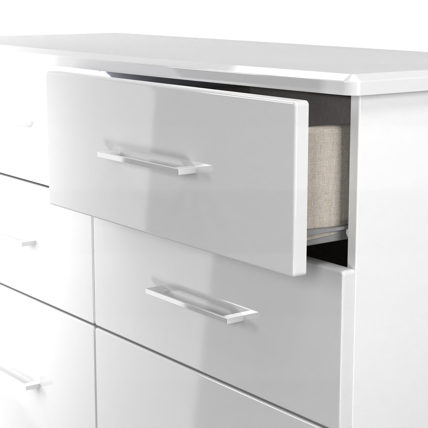 Paris Large Chest of Drawers White 6 Drawers 112cm