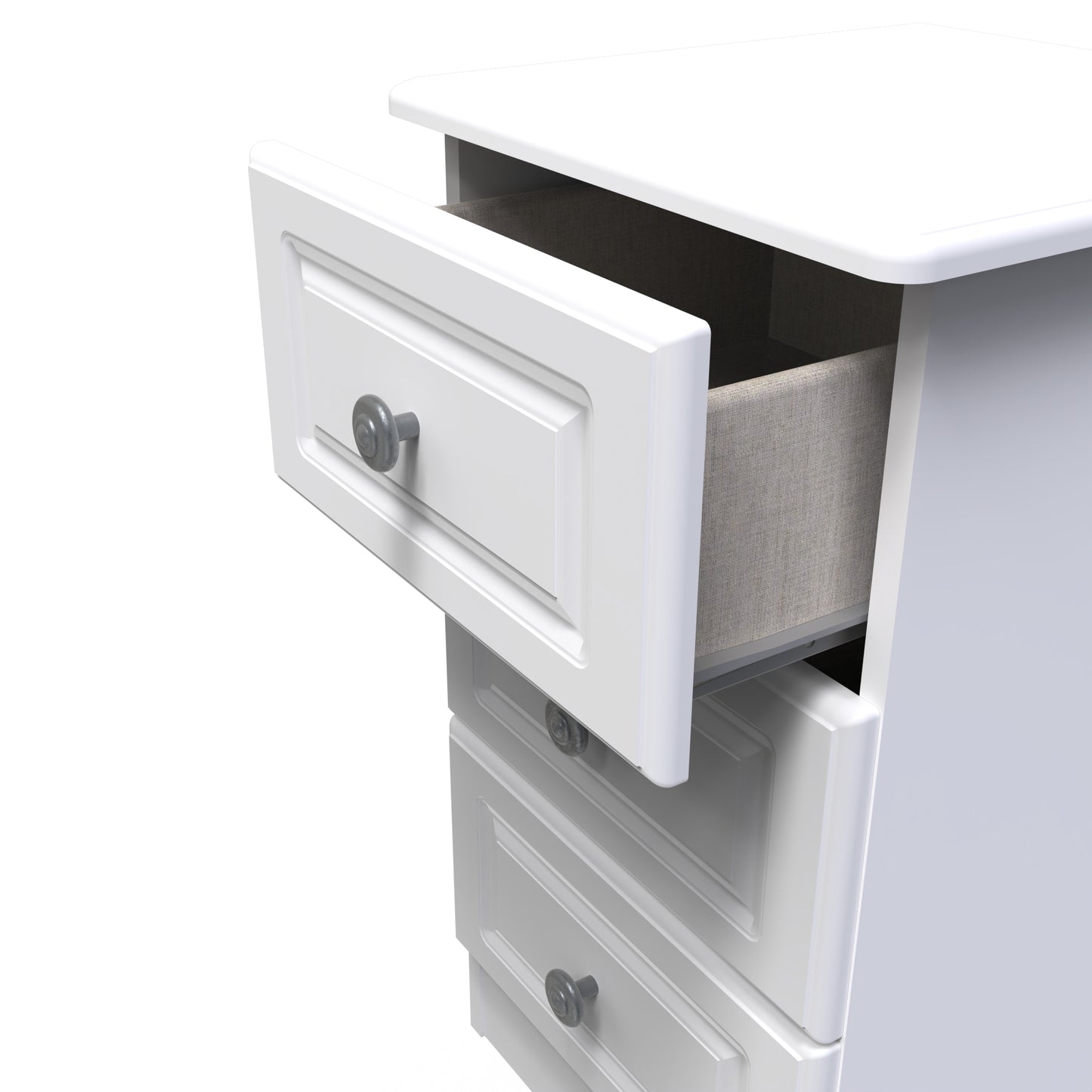 Pembroke Bedside Table White 3 Drawers 40cm