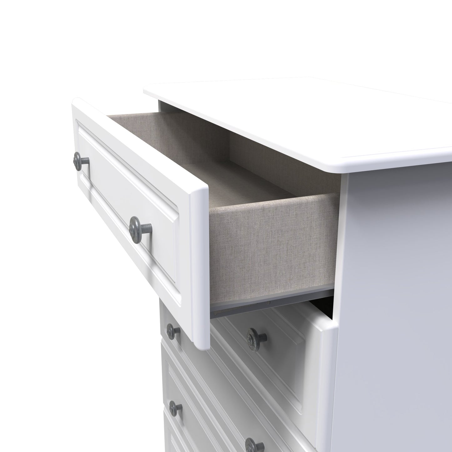 Pembroke Tall Chest of Drawers White 5 Drawers 77cm