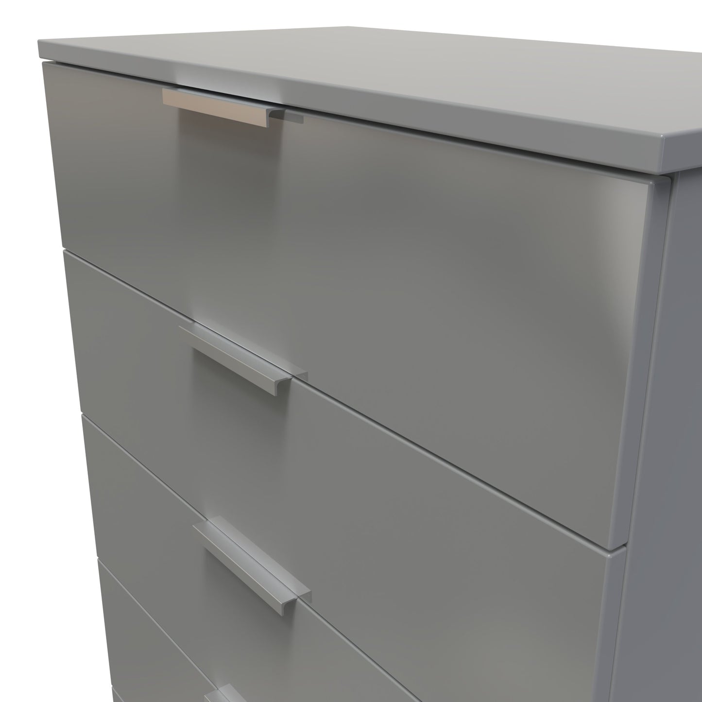Plymouth Tall Chest of Drawers Grey 5 Drawers 74cm